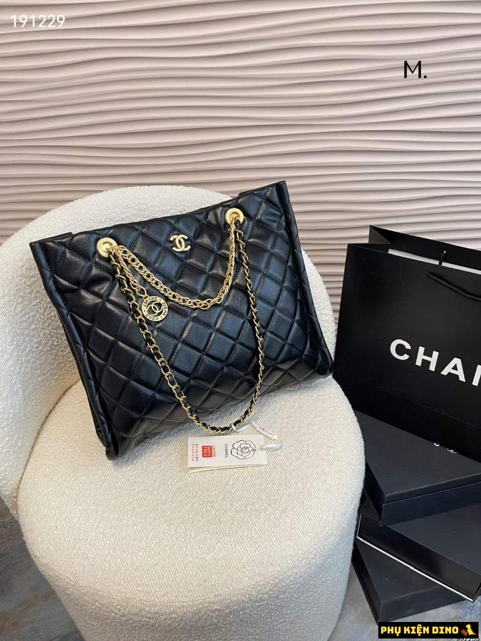 Túi Xách Nữ Chanel Tote Màu Đen Xích Vàng Túi Xách Nữ Chanel Tote Màu Đen Xích Vàng